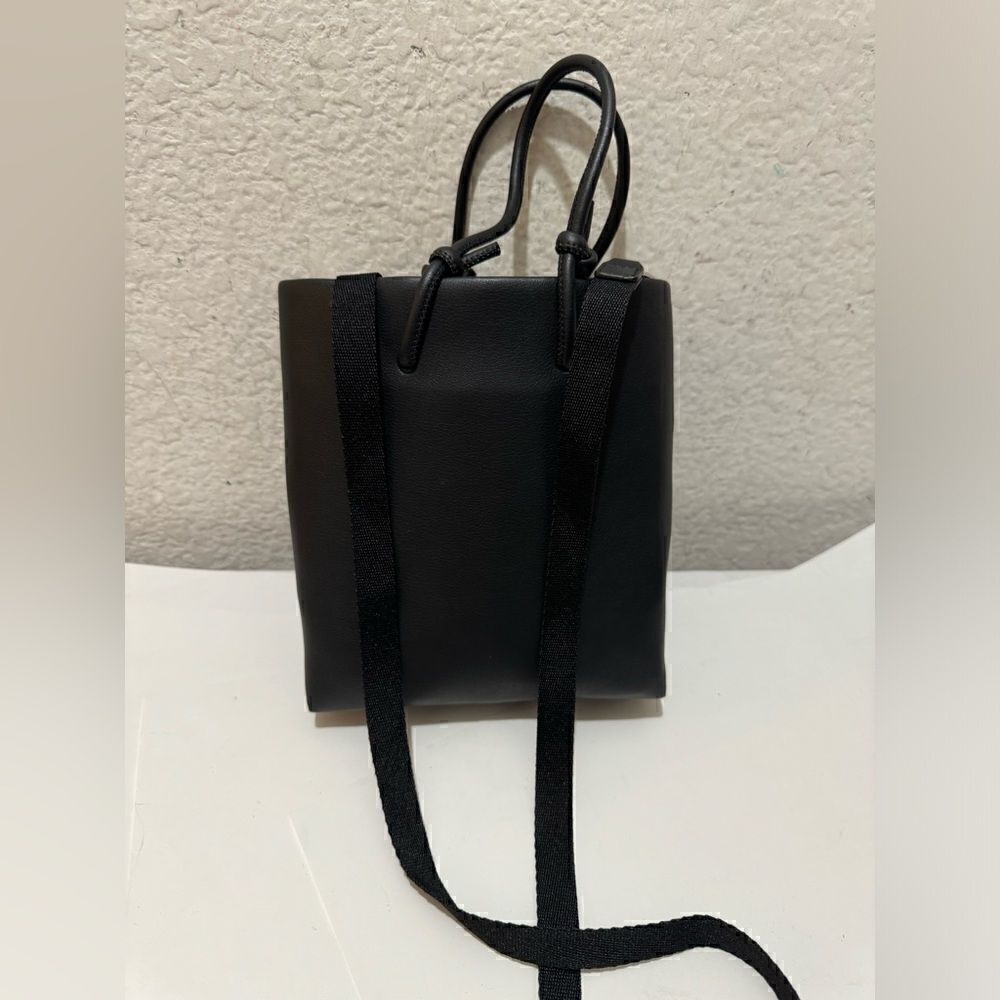 Zara Womens Crossbody Bag Black Mini Tote Minimalist bag Messenger handles bag